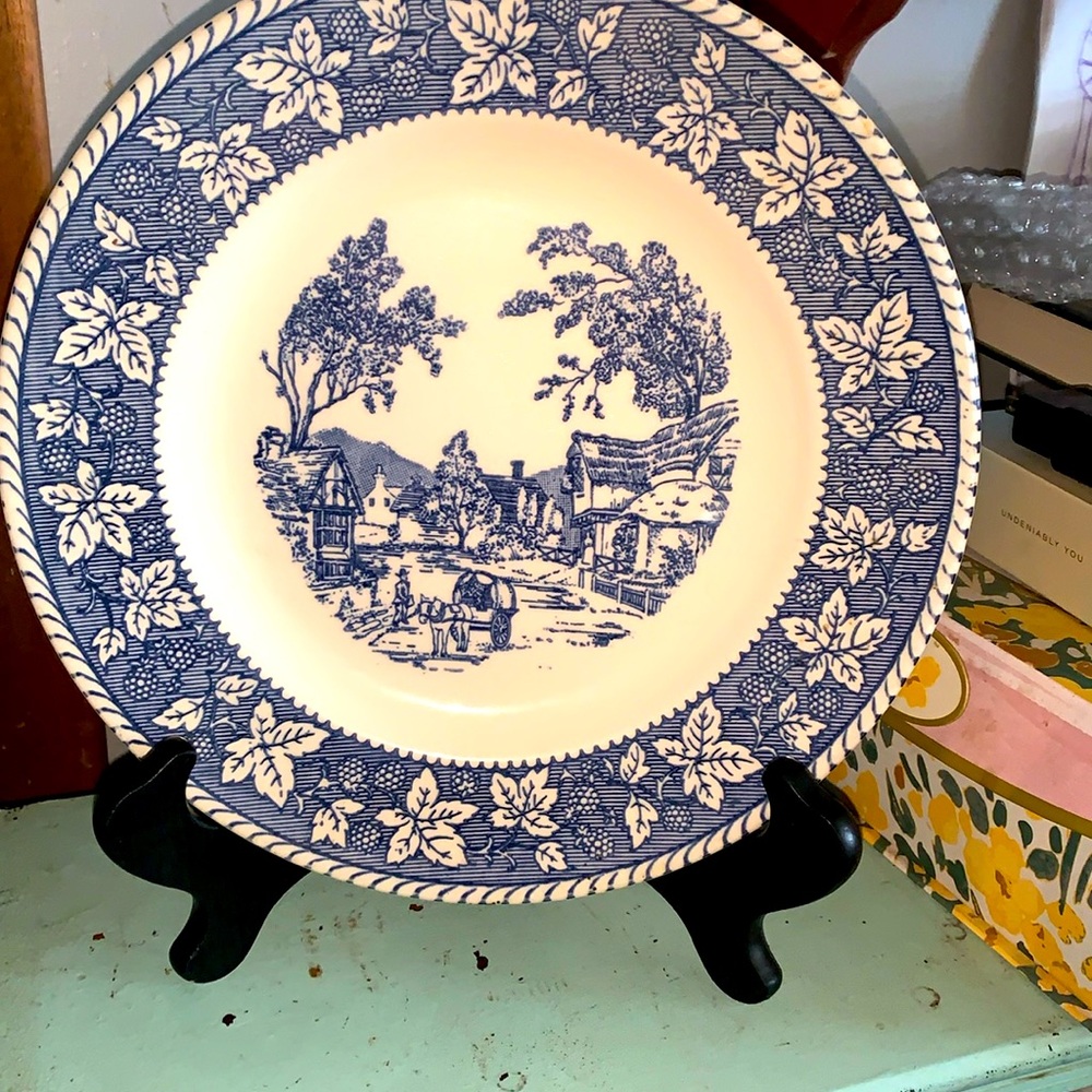 Blue Willow in color. Market scenes
